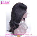 Factory direct sale long black straight virgin peruvian human hair wig cheap lace front wig with baby hair